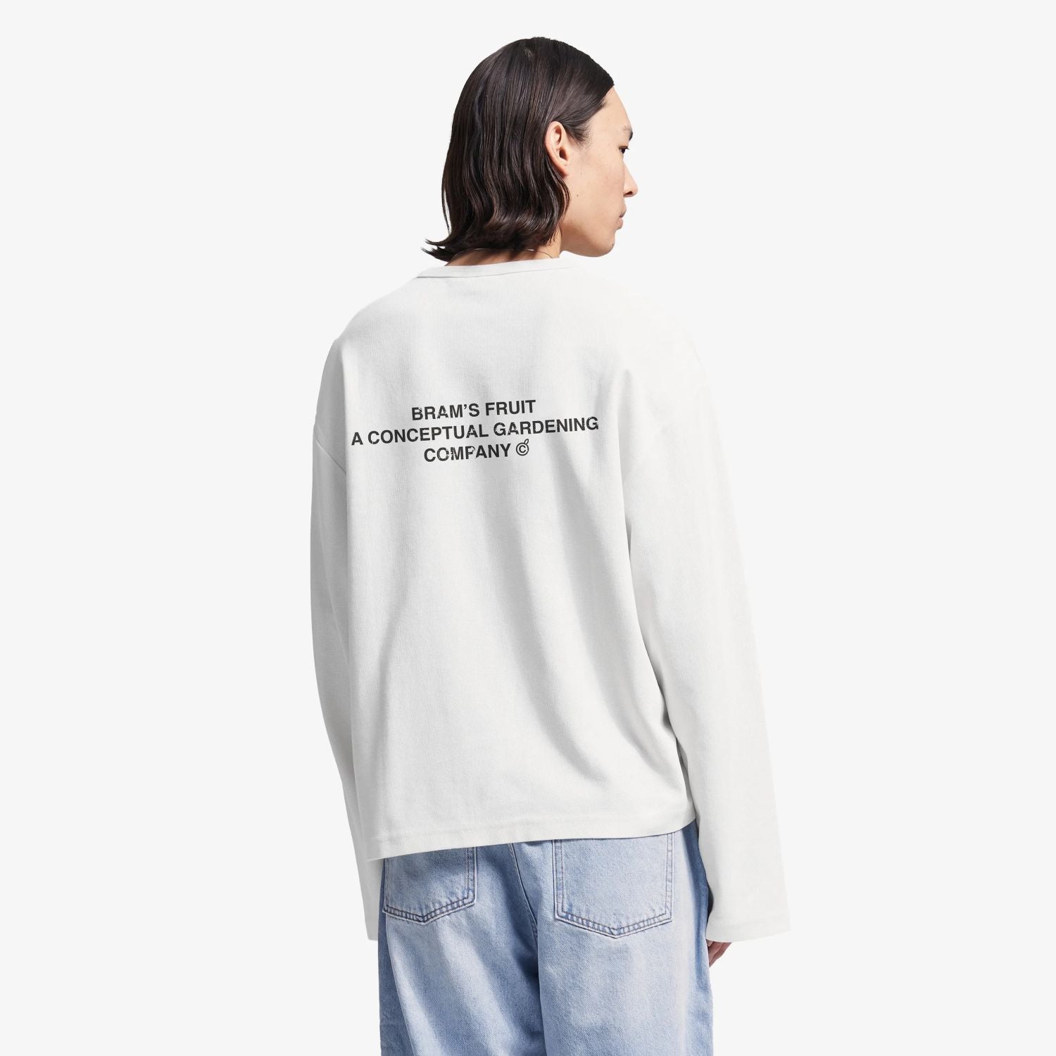 Bram’s Fruit Stamp-Waffel-Langarm-T-shirt Weiß