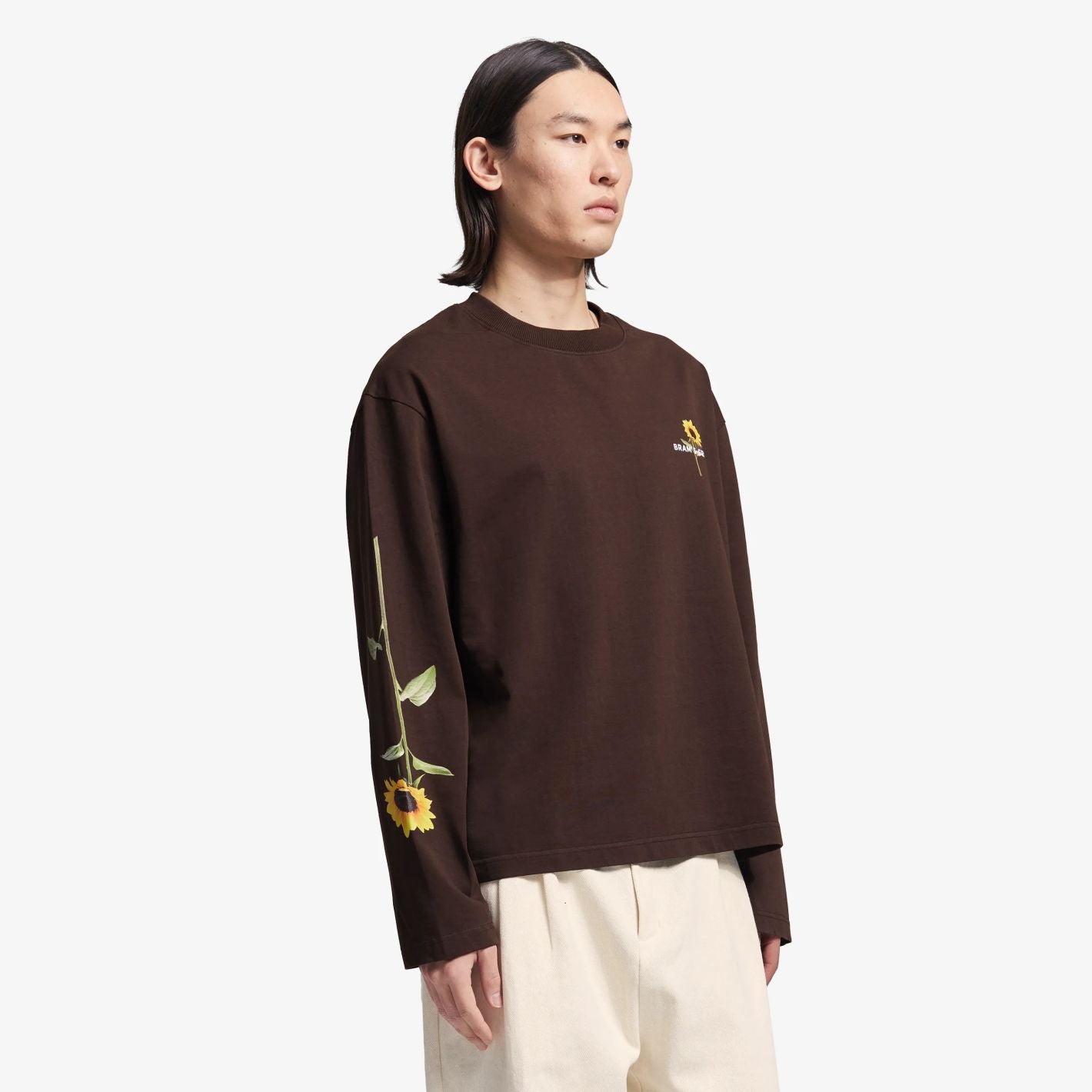 Bram’s Fruit Sunflower Longsleeve T-shirt Braun