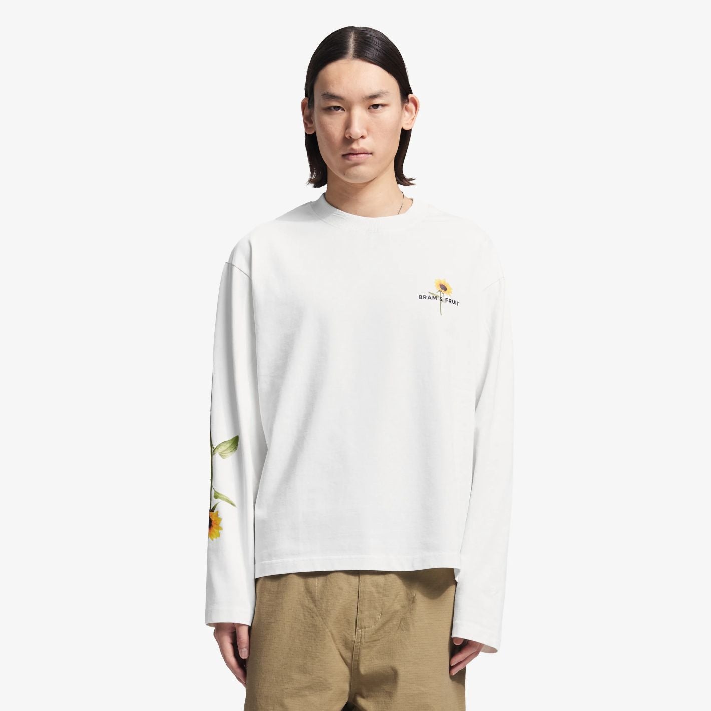 Bram’s Fruit Sunflower Longsleeve T-shirt Weiß