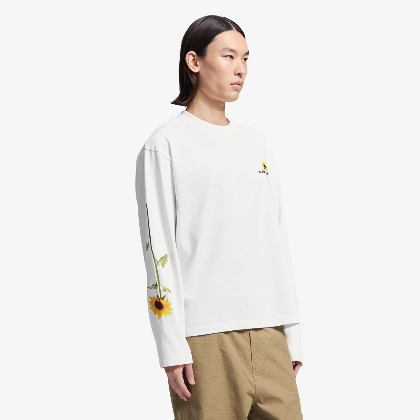 Bram’s Fruit Sunflower Longsleeve T-shirt Weiß