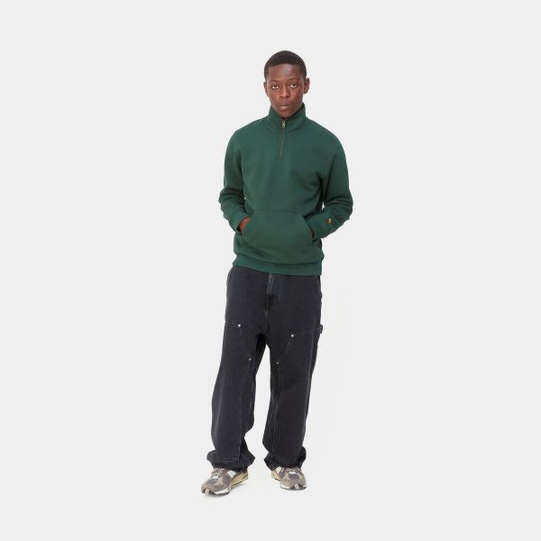 Carhartt Chase Neck Zip Sweater Donker Groen