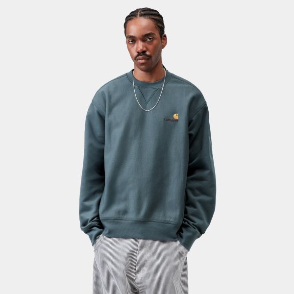 Carhartt WIP American Script Sweater Donker Blauw