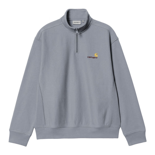 Carhartt WIP Half Zip American Script Sweater Blauw