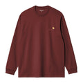 Carhartt WIP American Script Langarm-T-shirt Bordeaux