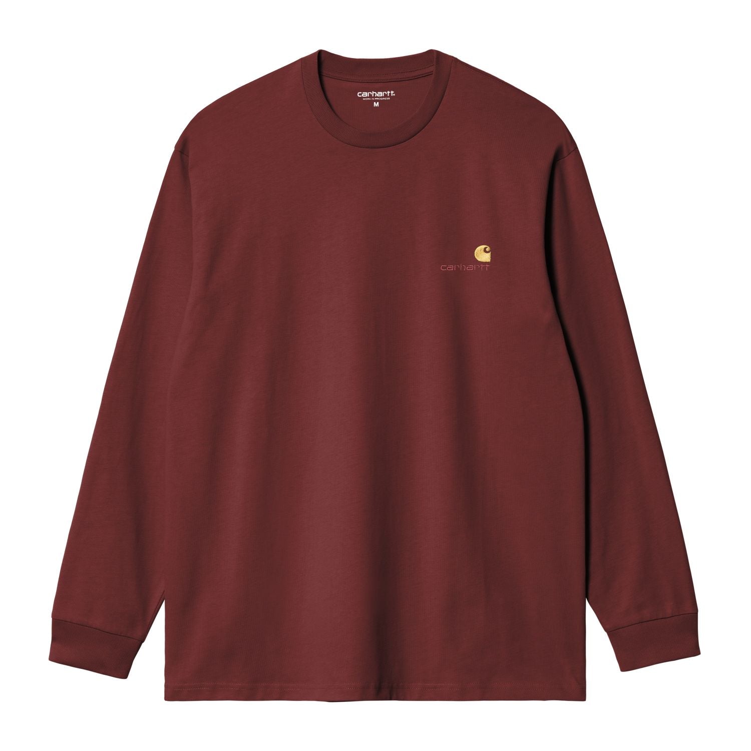 Carhartt WIP American Script Langarm-T-shirt Bordeaux