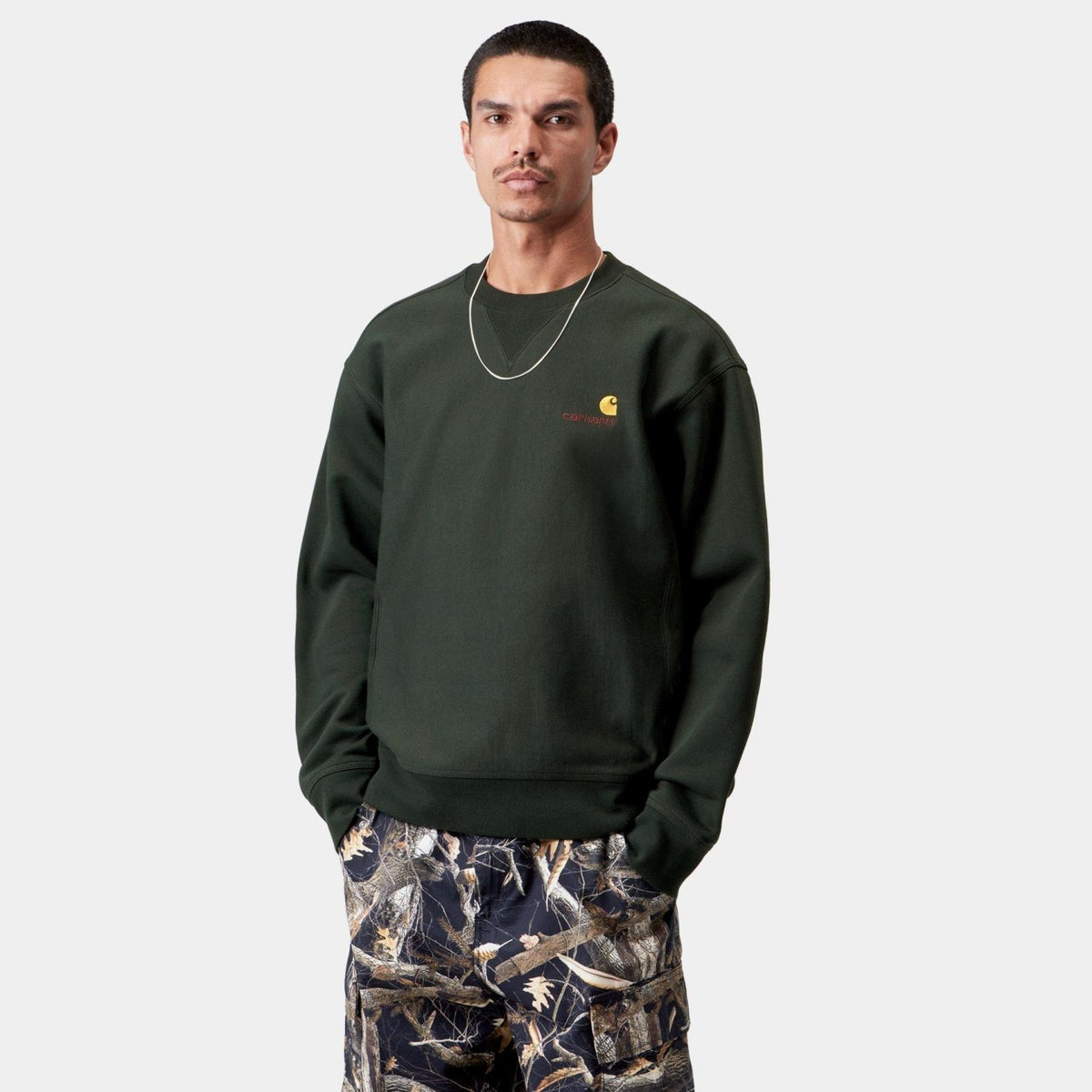 Carhartt WIP American Script Pullover Dunkelgrün
