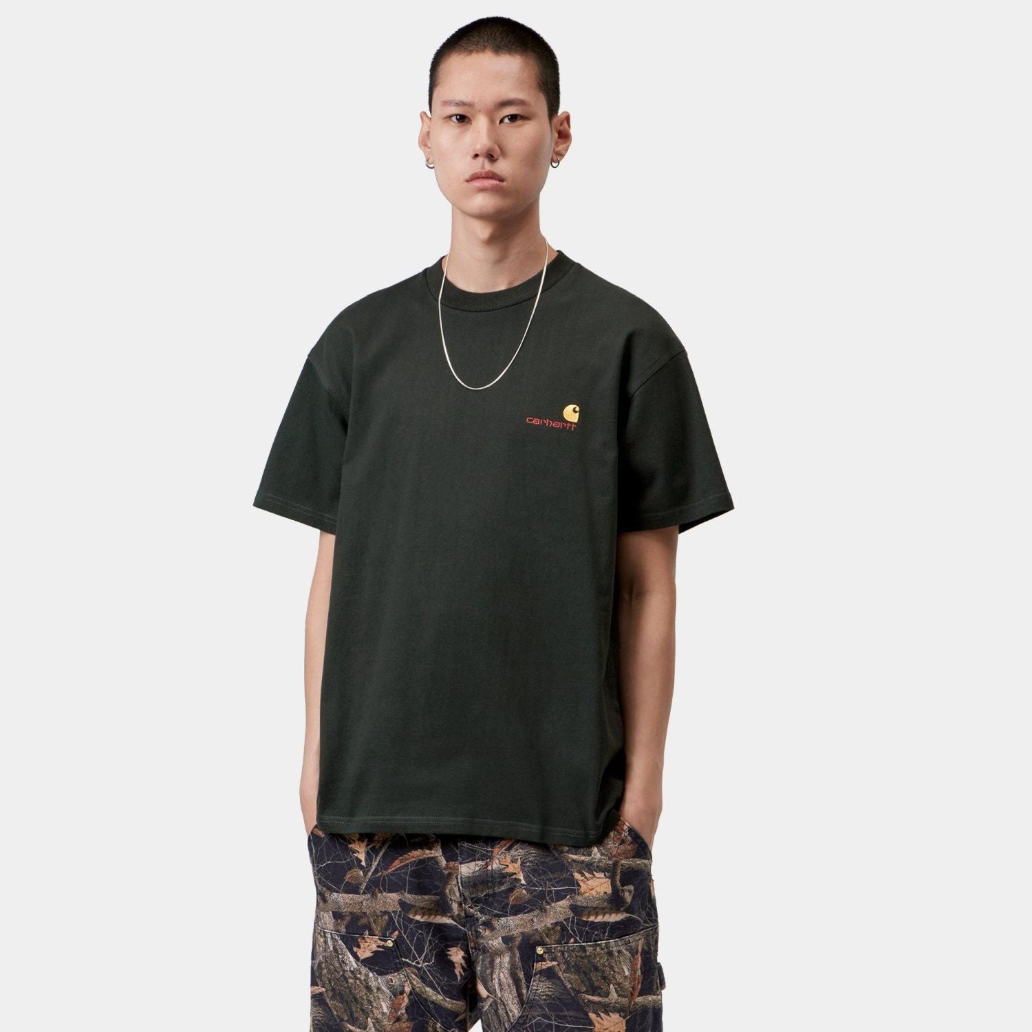Carhartt WIP American Script T-shirt Dunkelgrün