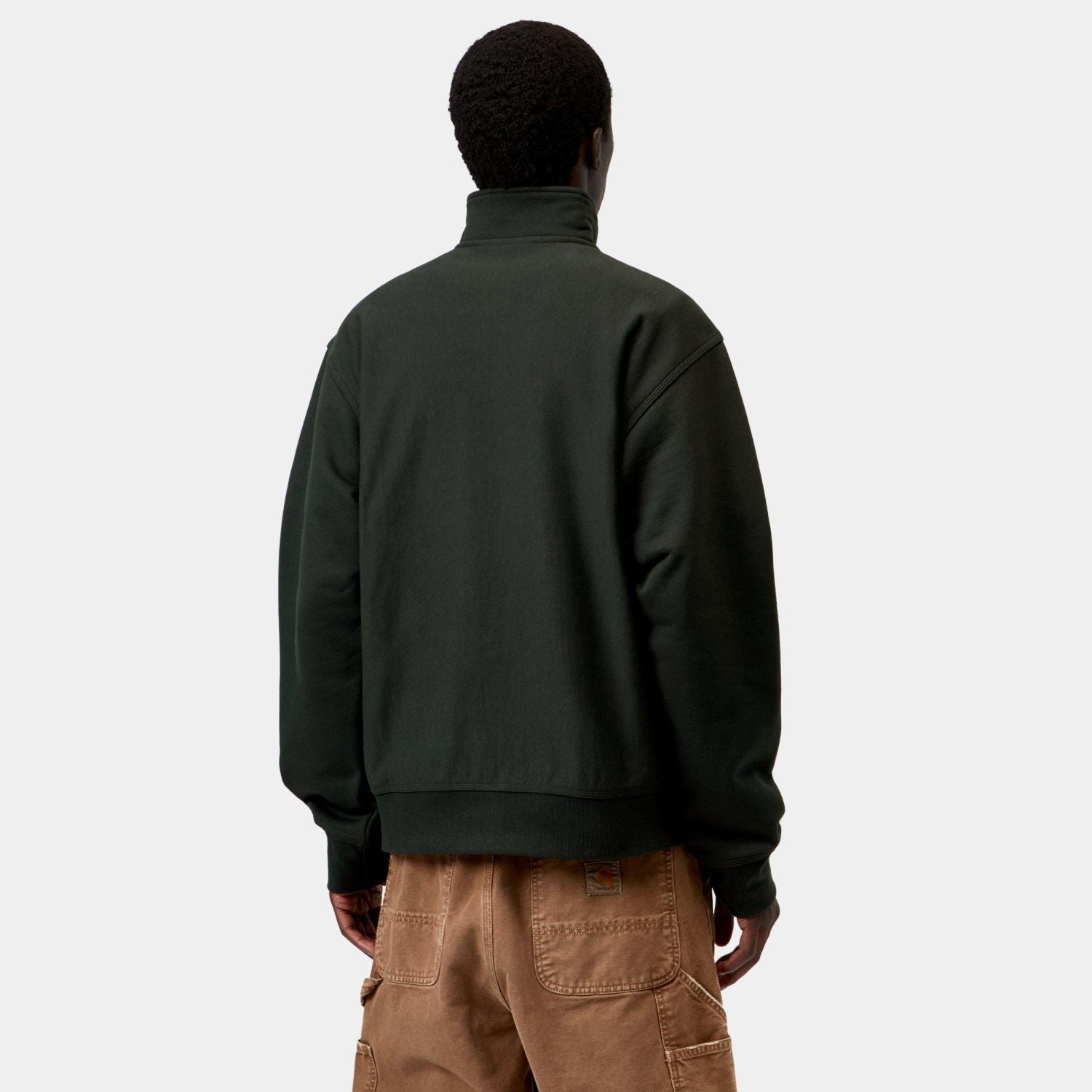 Carhartt WIP Half-Zip American Script Pullover Dunkelgrün
