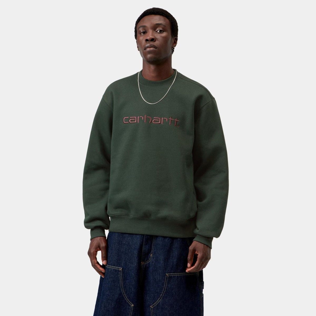 Carhartt WIP Logo-Pullover Dunkelgrün