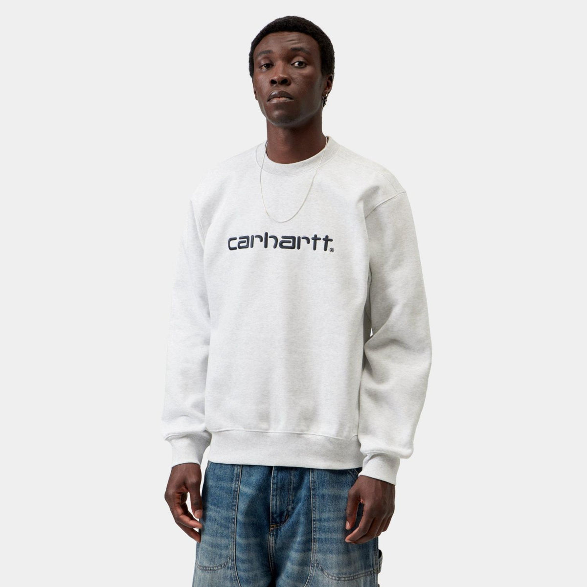 Carhartt WIP Logo Pullover Grau