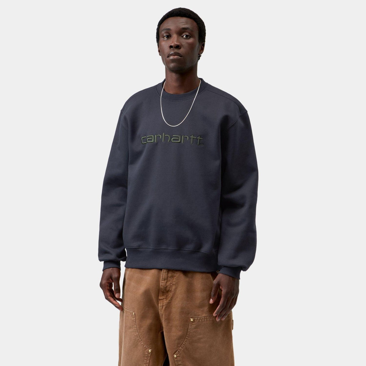 Carhartt WIP Logo-Pullover Marine