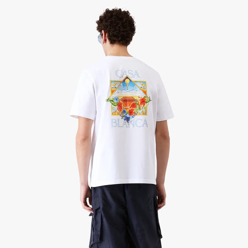 Casablanca Flower Court Icon T-shirt Wit