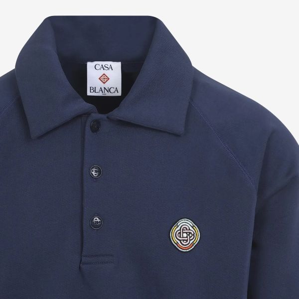 Casablanca Polo Collar Sweater Navy