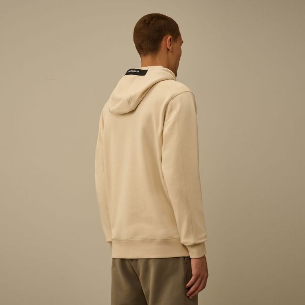 CP Company Diagonal Raised Fleece Lens Hoodie Beige