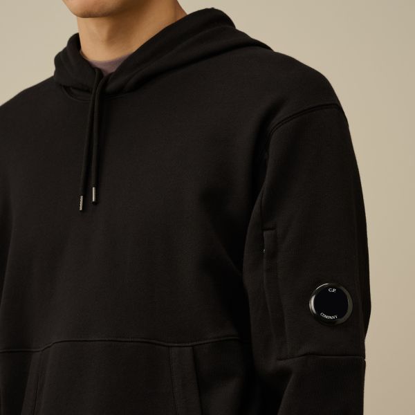 CP Company Diagonal Raised Fleece Lens Hoodie Zwart