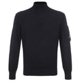 CP Company Extrafine Merino Wool Half Zip Sweater Navy