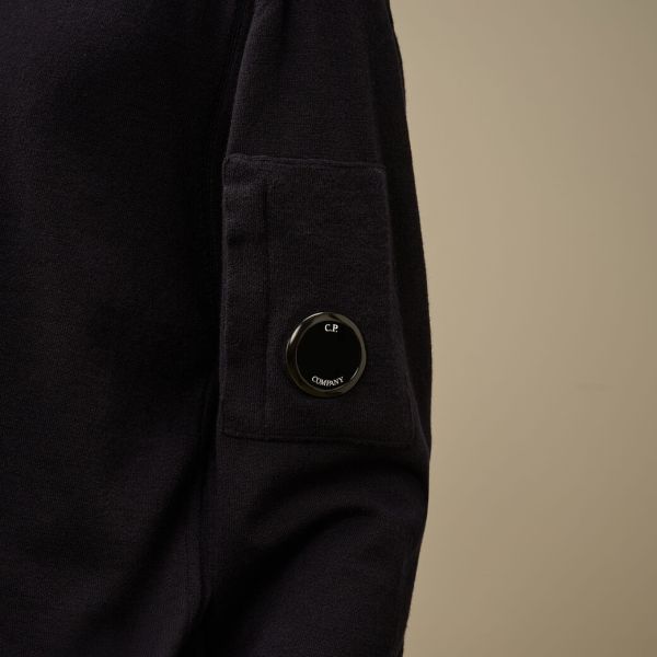 CP Company Extrafine Merino Wool Polo Sweater Navy