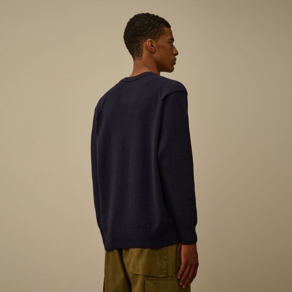 CP Company Lambswool GRS Knit Sweater Navy