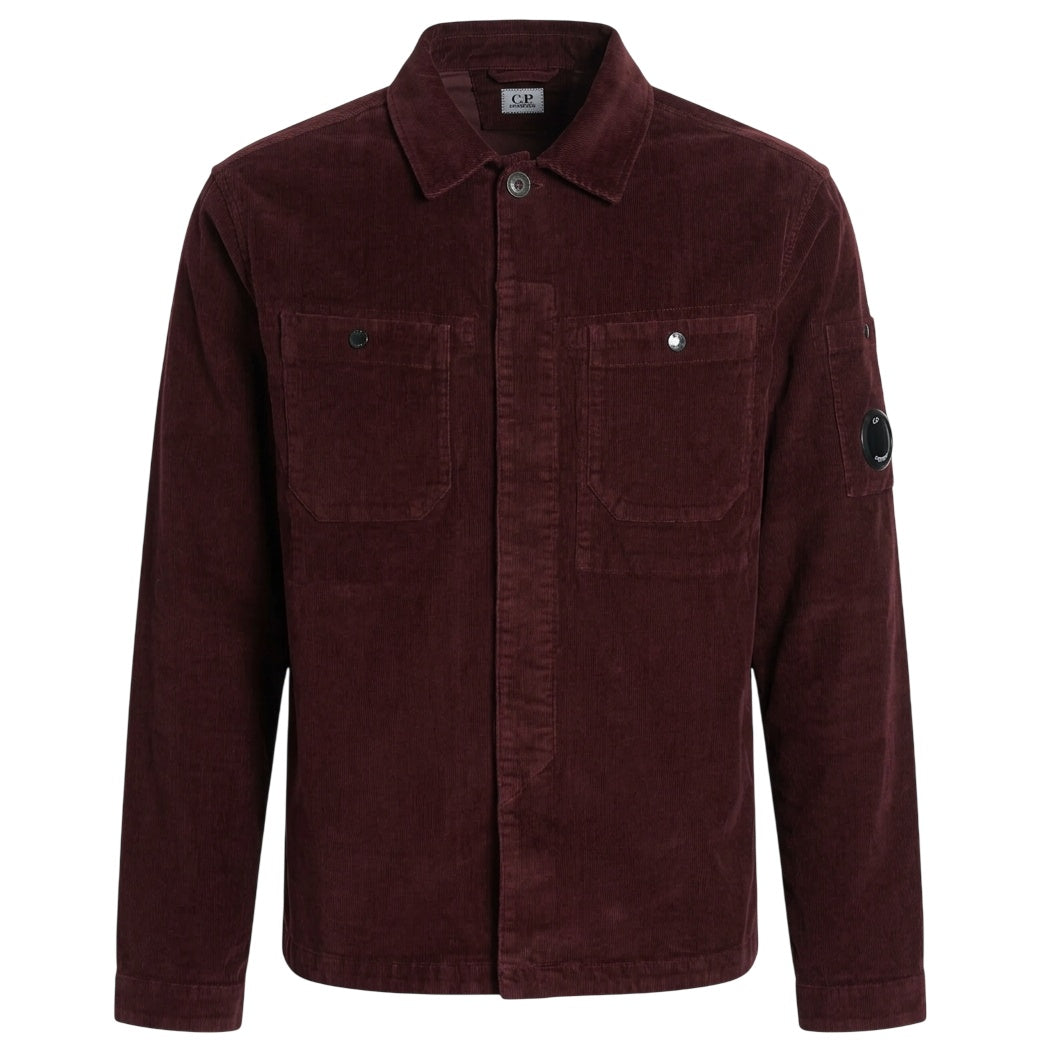 CP Company Corduroy Button Lens Überhemd Rot