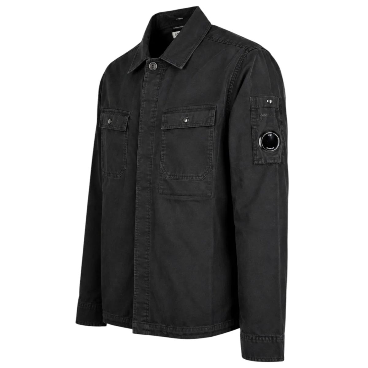 CP Company Cord Button Lens Überhemd Schwarz