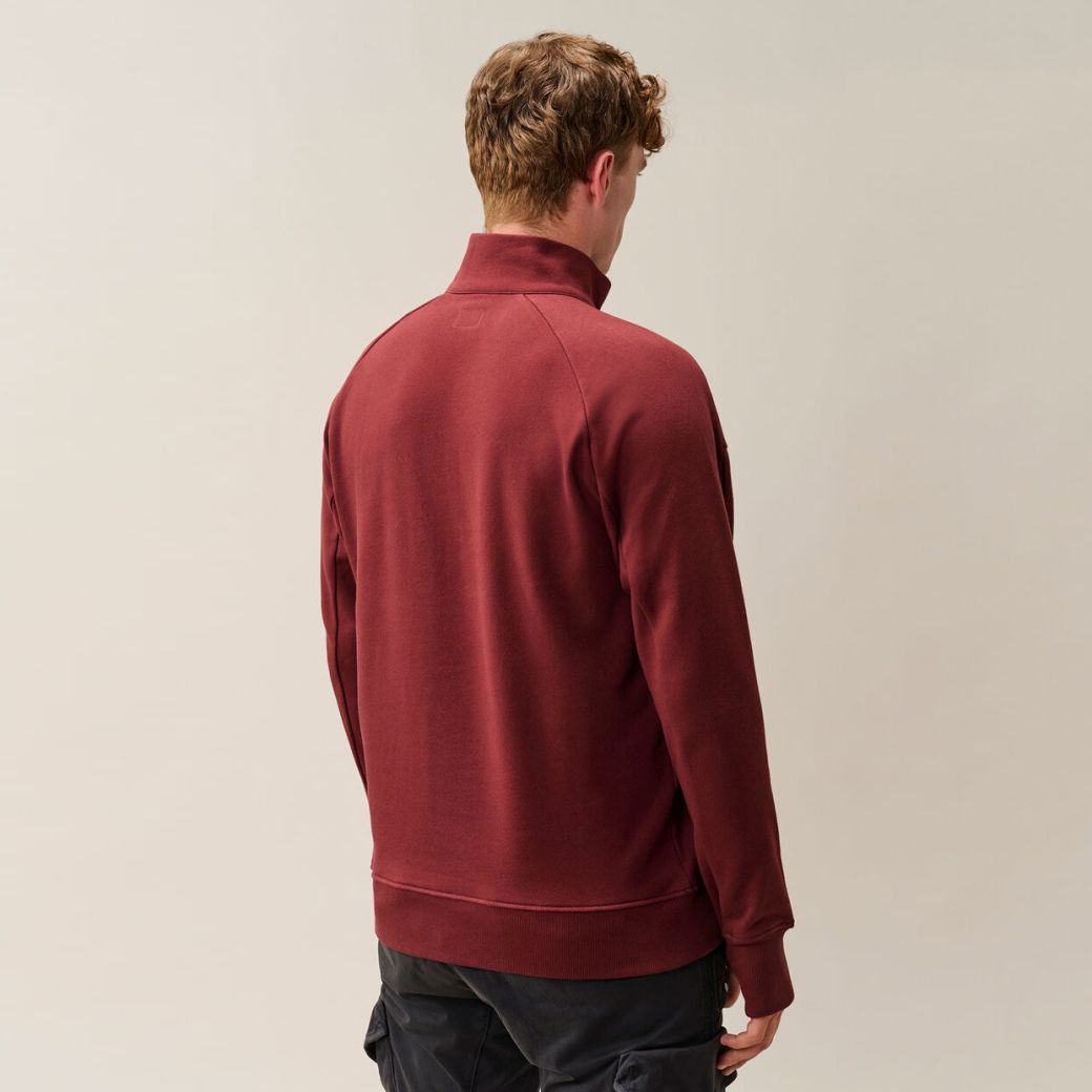 CP Company Diagonal Raised Fleece Half-Zip Pullover Rot