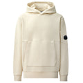 CP Company Diagonal Raised Fleece Lens Kapuzenpullover Offwhite