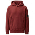 CP Company Diagonal Raised Fleece Lens Kapuzenpullover Rot