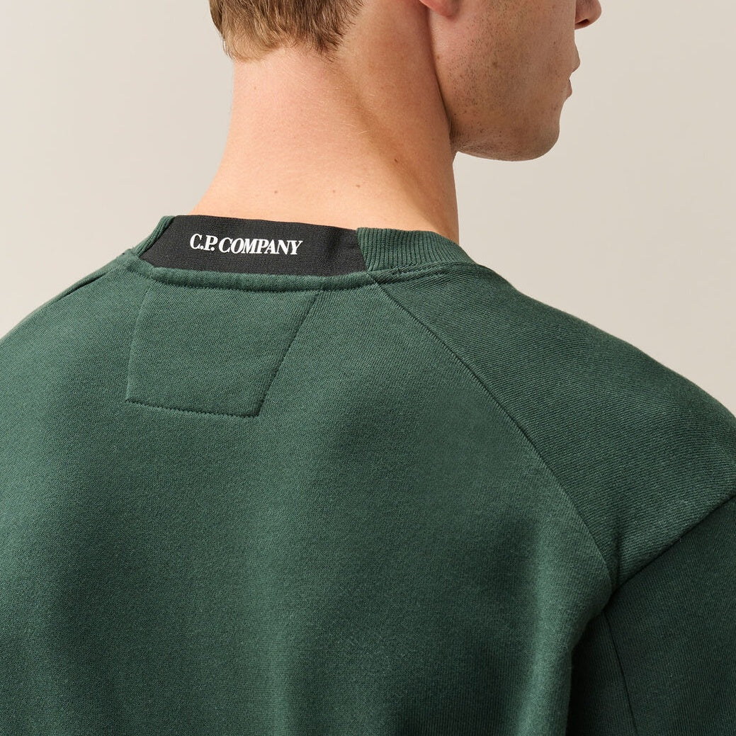 CP Company Diagonal Raised Fleece Lens Pullover Dunkelgrün