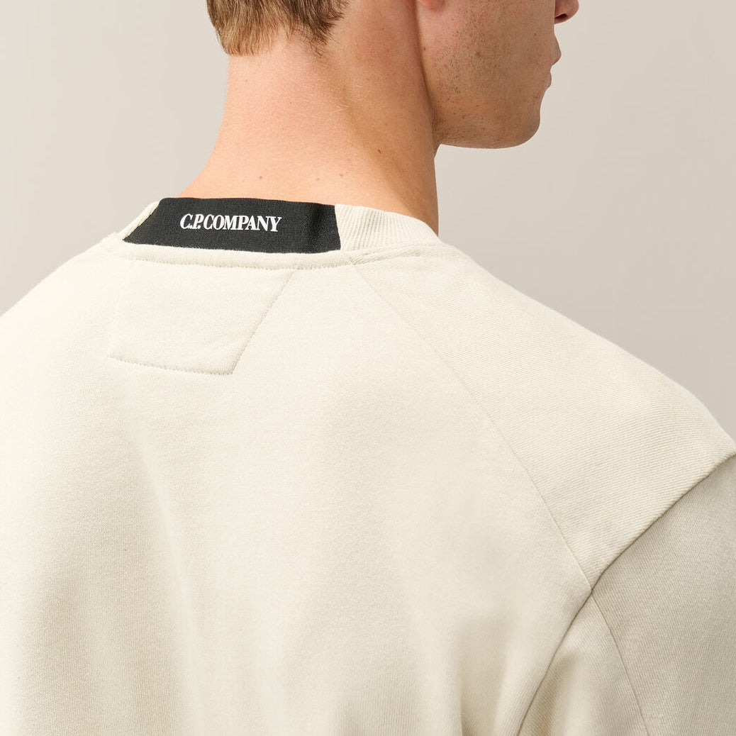 CP Company Diagonal Raised Fleece Lens Pullover Offwhite