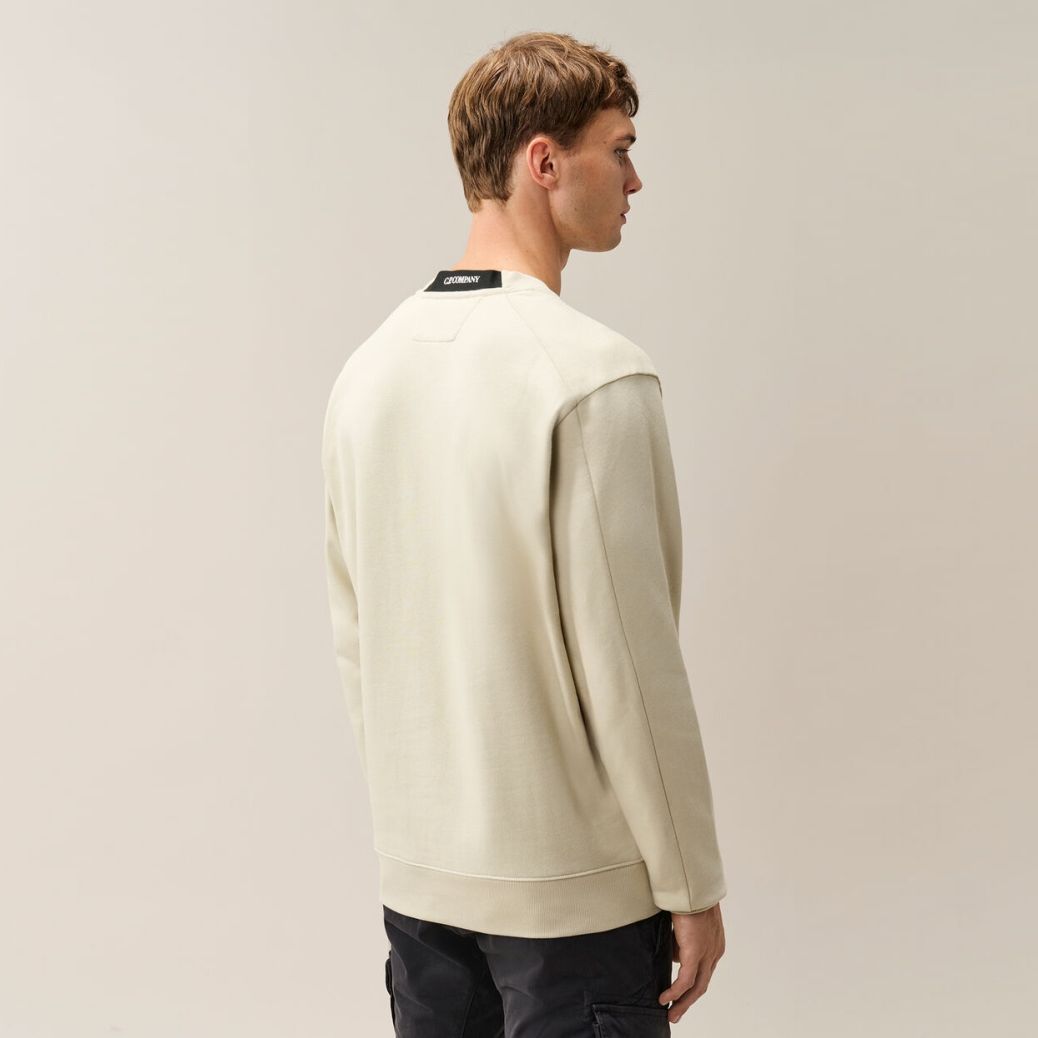 CP Company Diagonal Raised Fleece Lens Pullover Offwhite