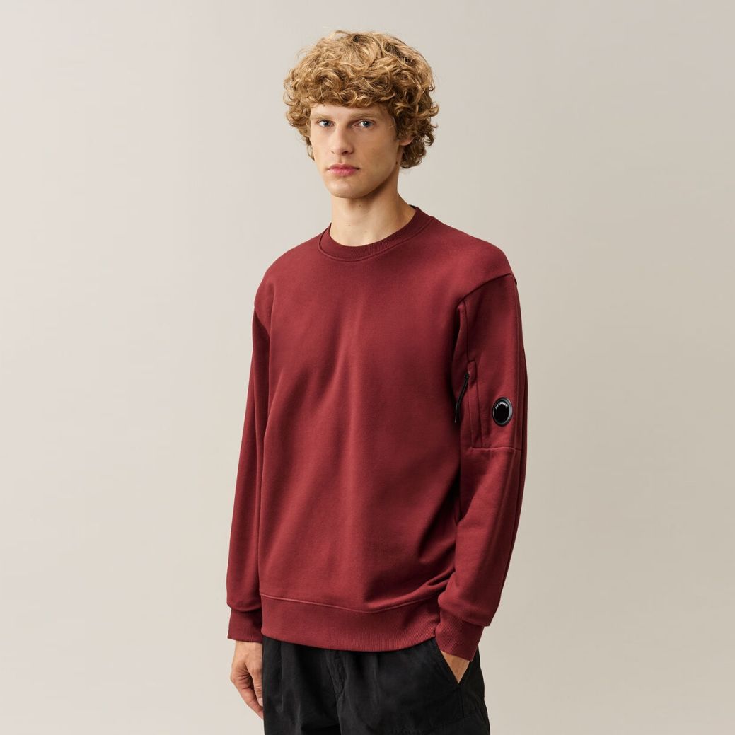 CP Company Diagonal Raised Fleece Lens Pullover Rot
