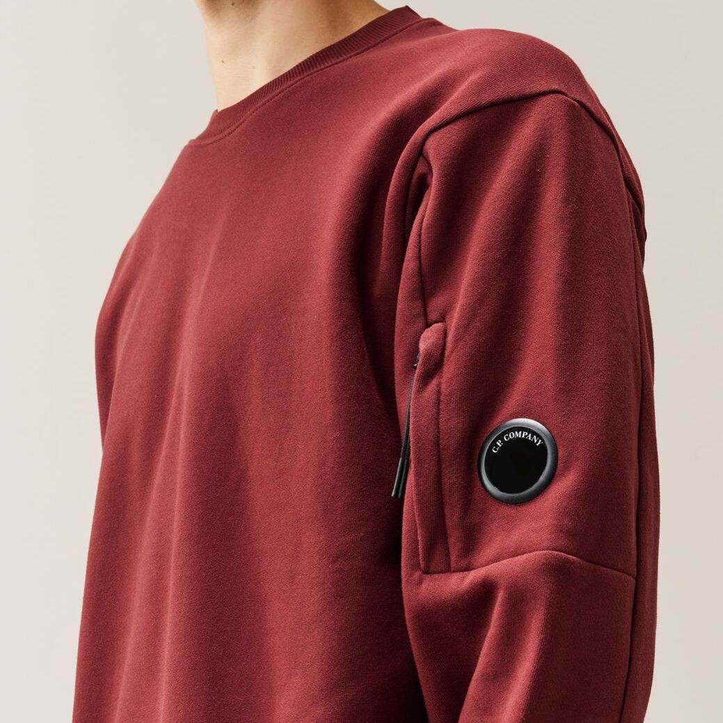 CP Company Diagonal Raised Fleece Lens Pullover Rot
