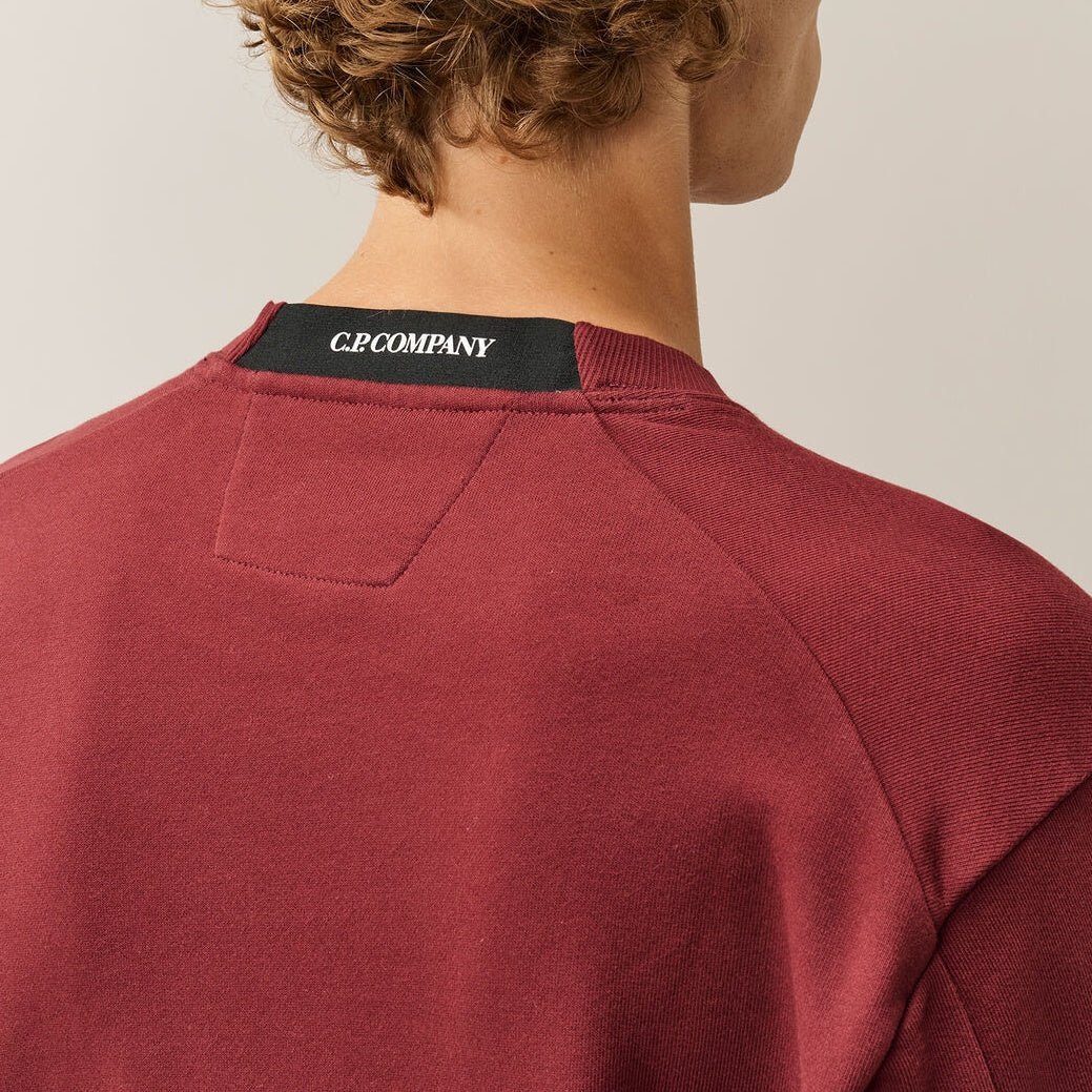 CP Company Diagonal Raised Fleece Lens Pullover Rot