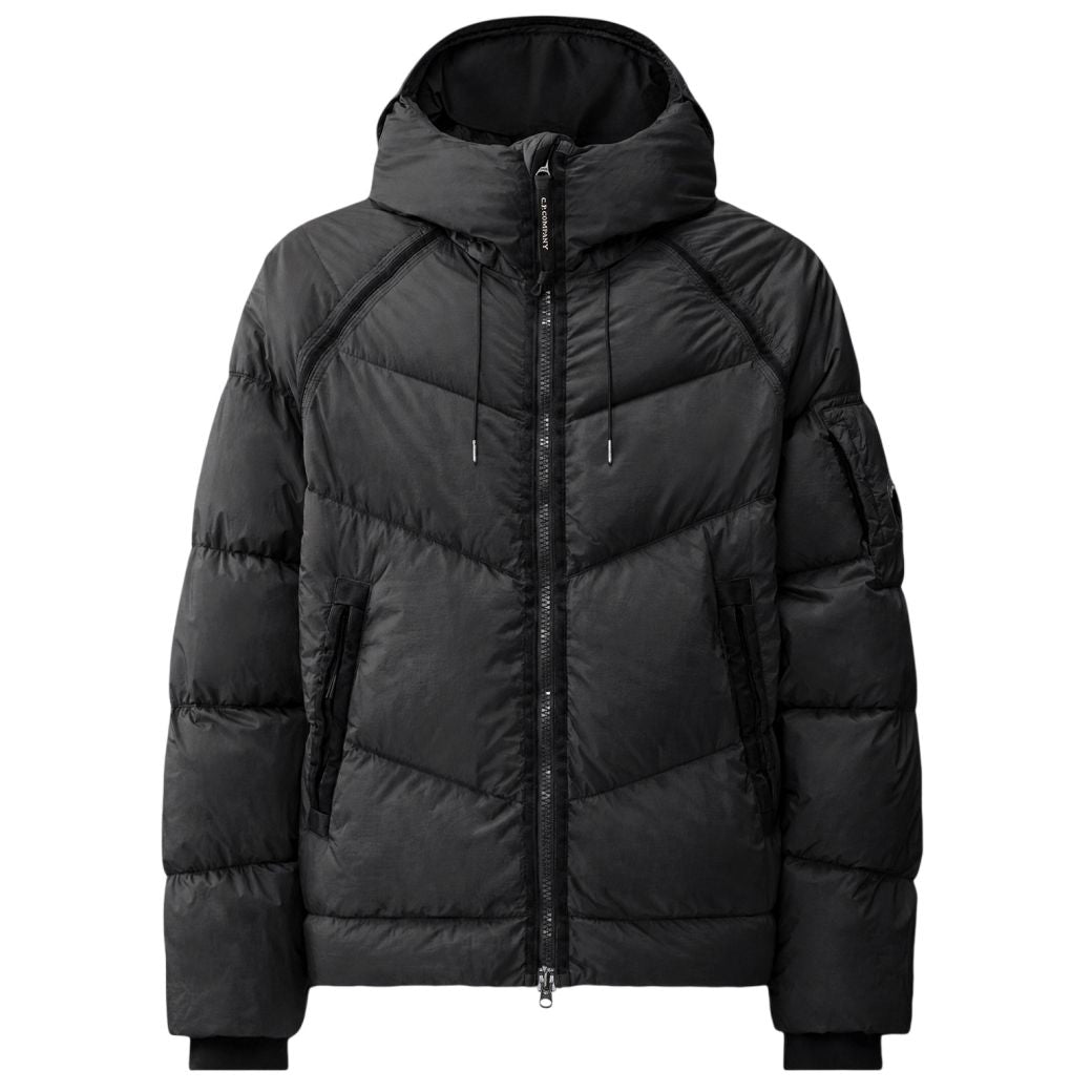 CP Company Down Shield Lens Hooded Puffer Schwarz