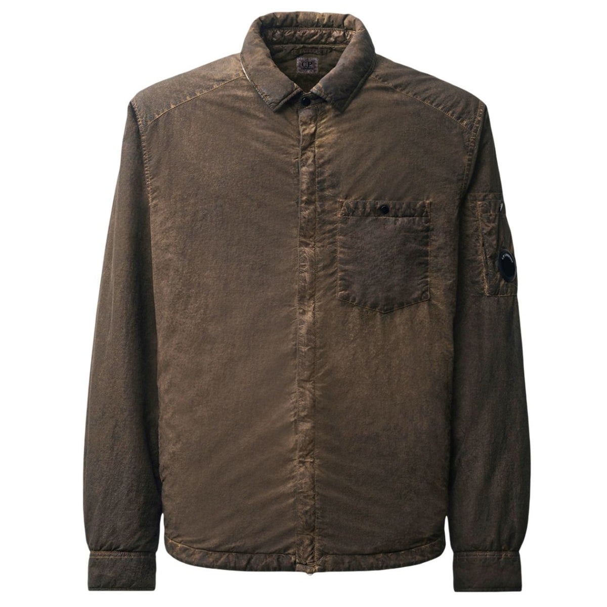 CP Company Flatt Nylon Lens Re-Colour Überhemd Braun