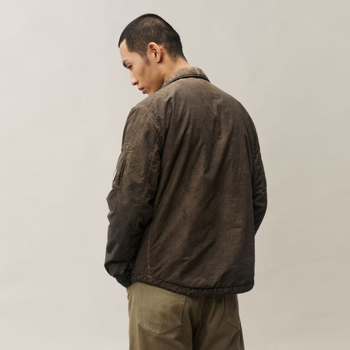 CP Company Flatt Nylon Lens Re-Colour Überhemd Braun