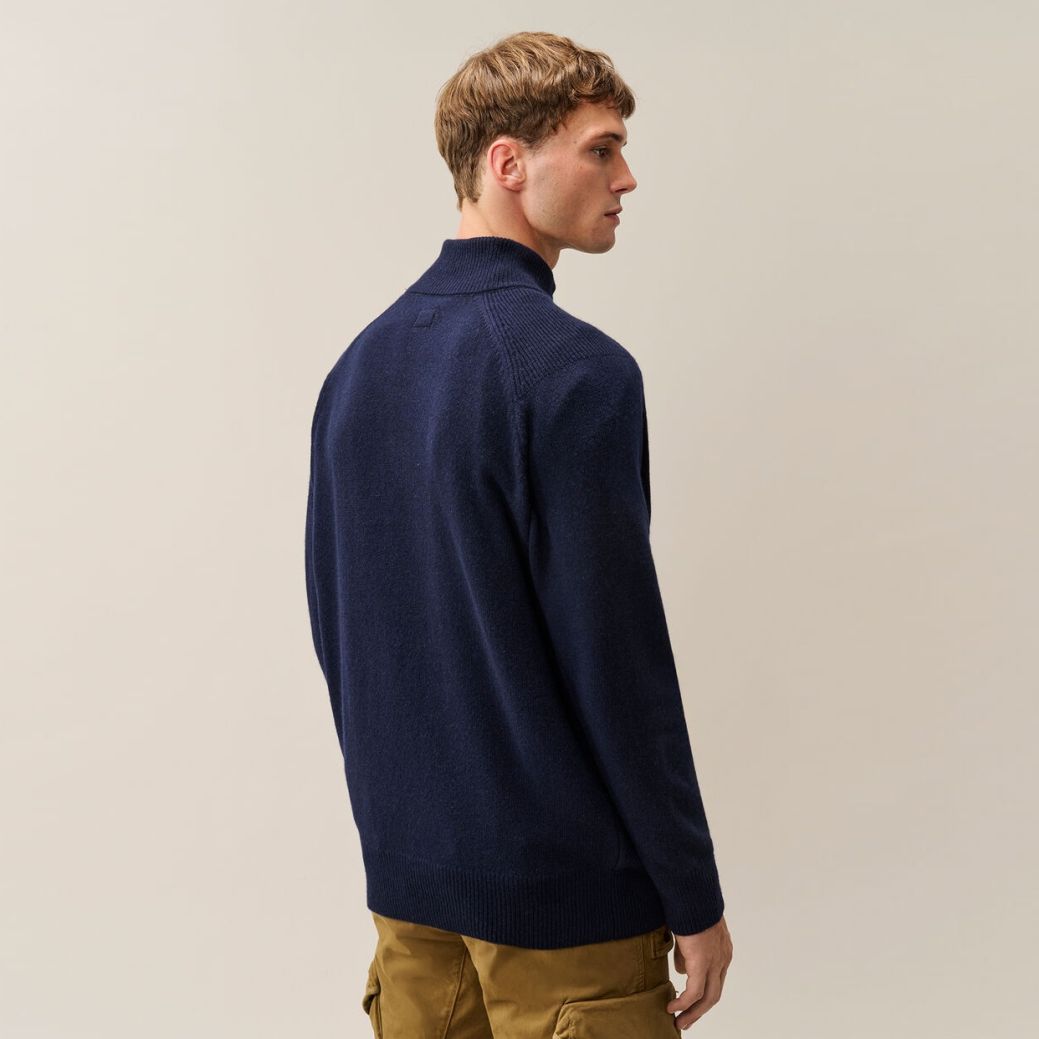 CP Company Lambswool GRS Half Button Lens Pullover Marine