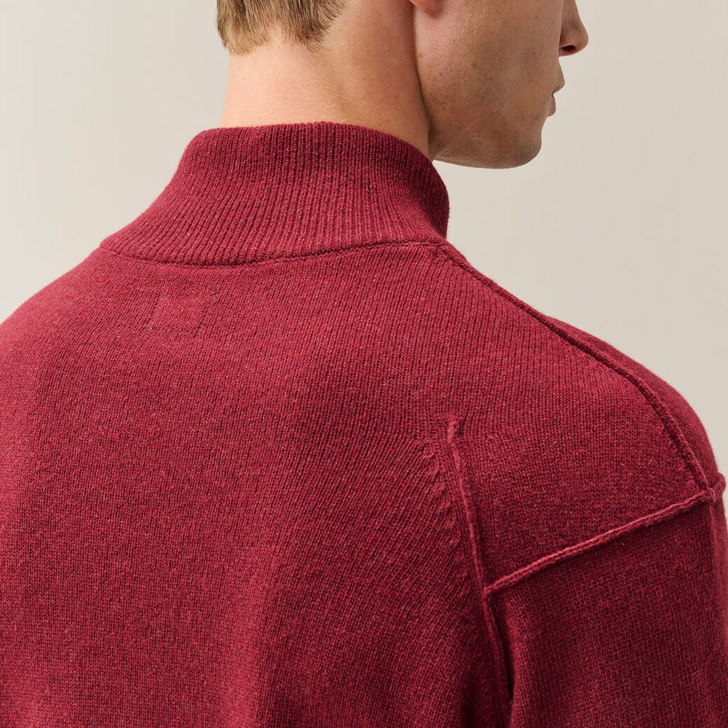 CP Company Lambswool GRS Half Zipped Knit Pullover Rot