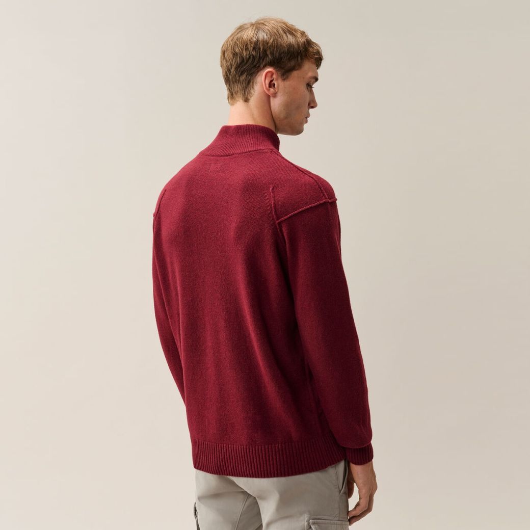 CP Company Lambswool GRS Half Zipped Knit Pullover Rot
