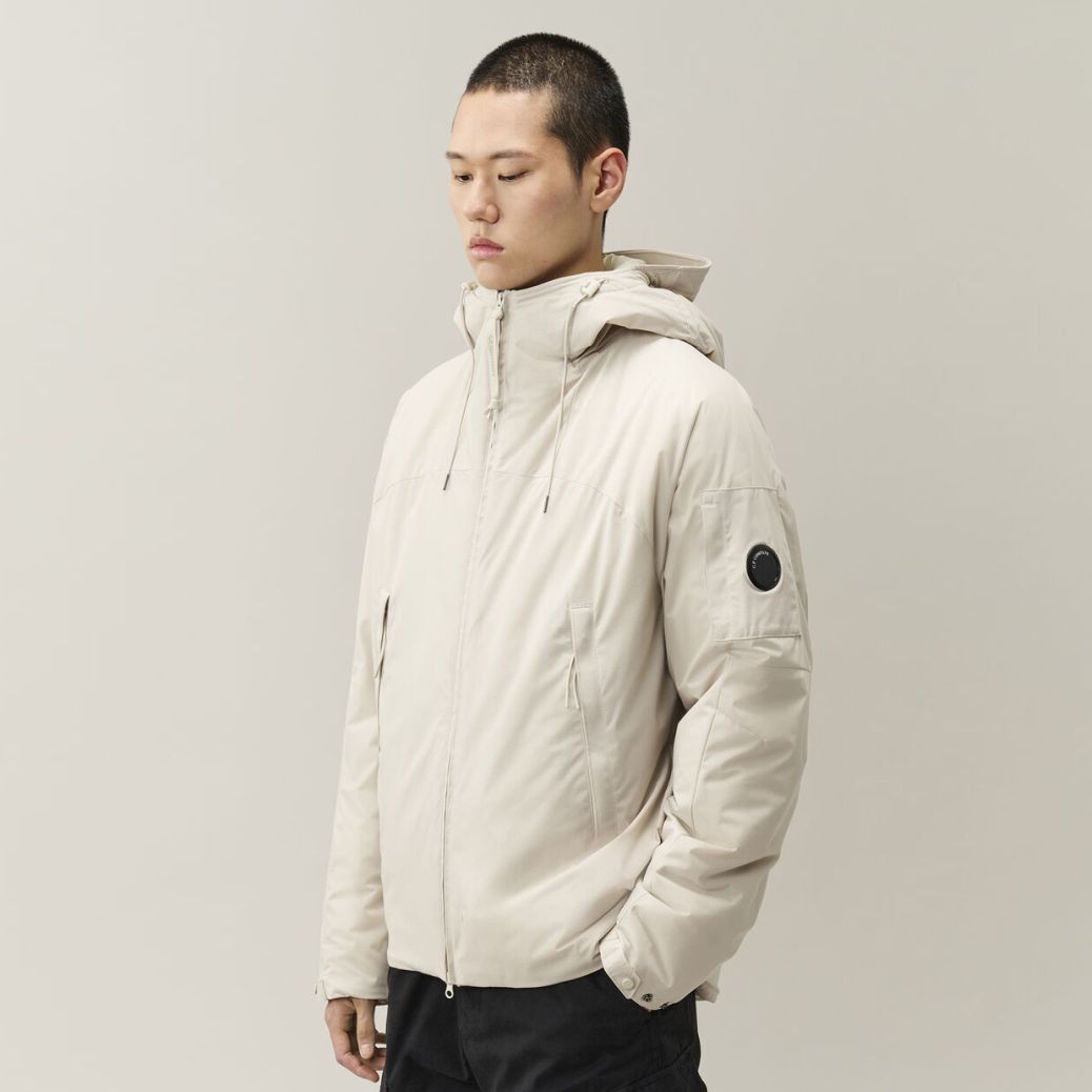 CP Company Pro-Tek Primaloft Silver Hooded Lens Jacke Offwhite