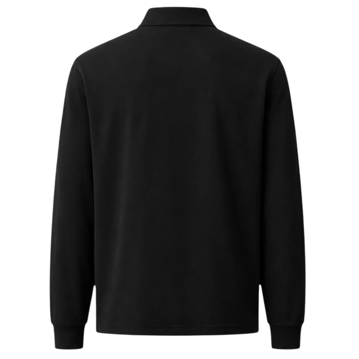 CP Company Stretch-Piqué Langarm-Poloshirt Schwarz