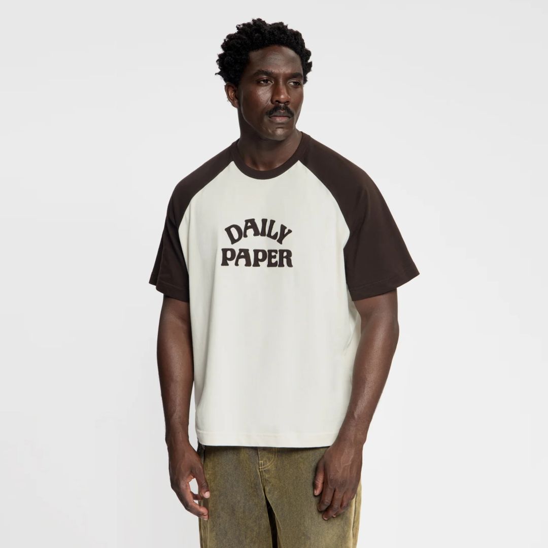 Daily Paper Contrast Raglan Sleeve T-shirt Offwhite/Braun