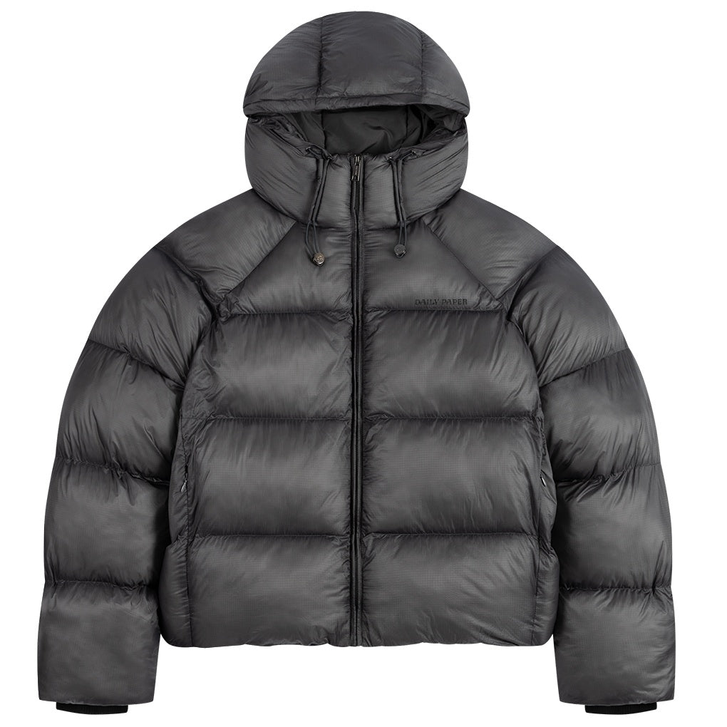 Daily Paper Raglan Sleeve Dias Puffer Schwarz