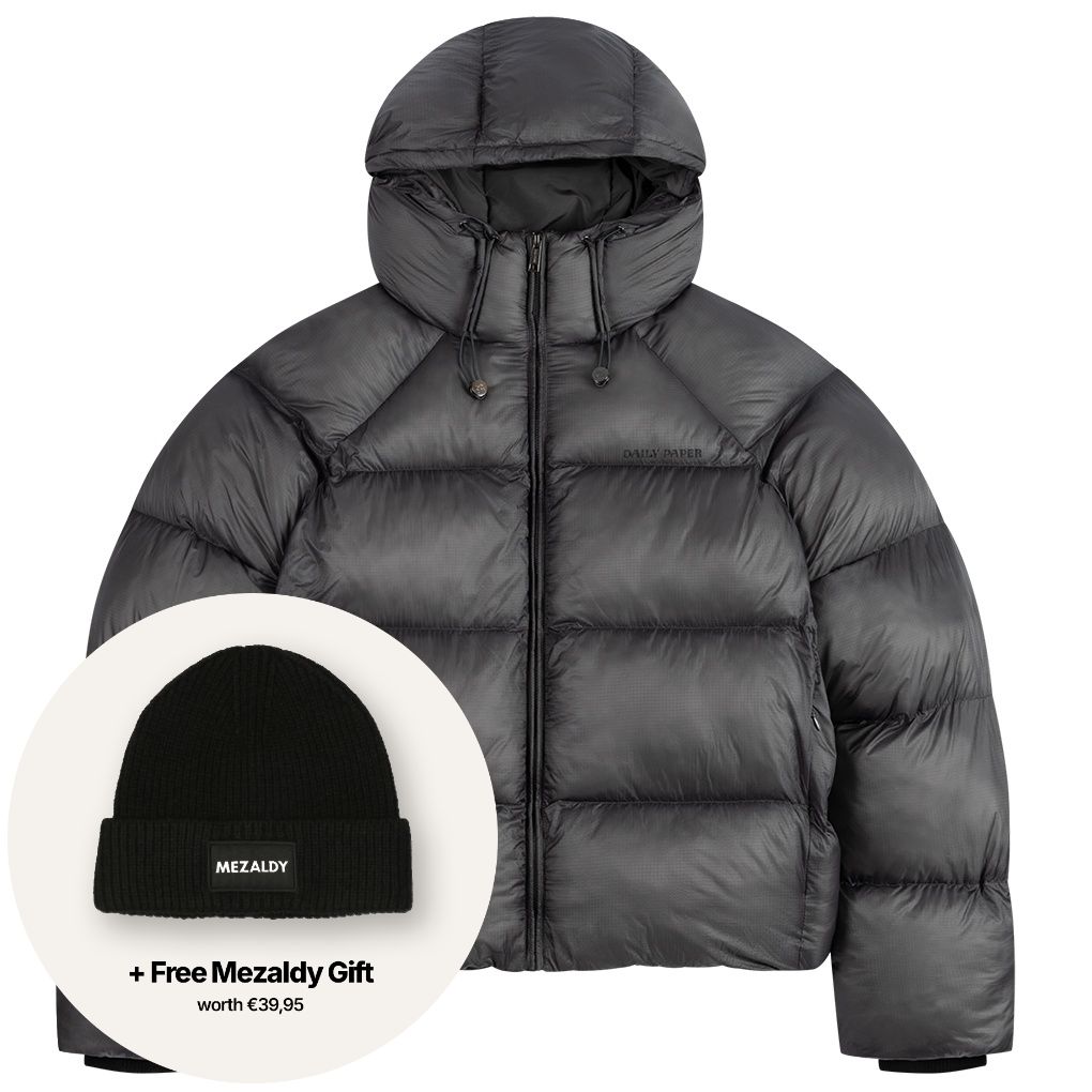 Daily Paper Raglan Sleeve Dias Puffer Schwarz