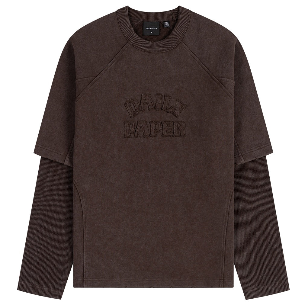 Daily Paper Raglan Stacked Layered Longsleeve T-shirt Braun