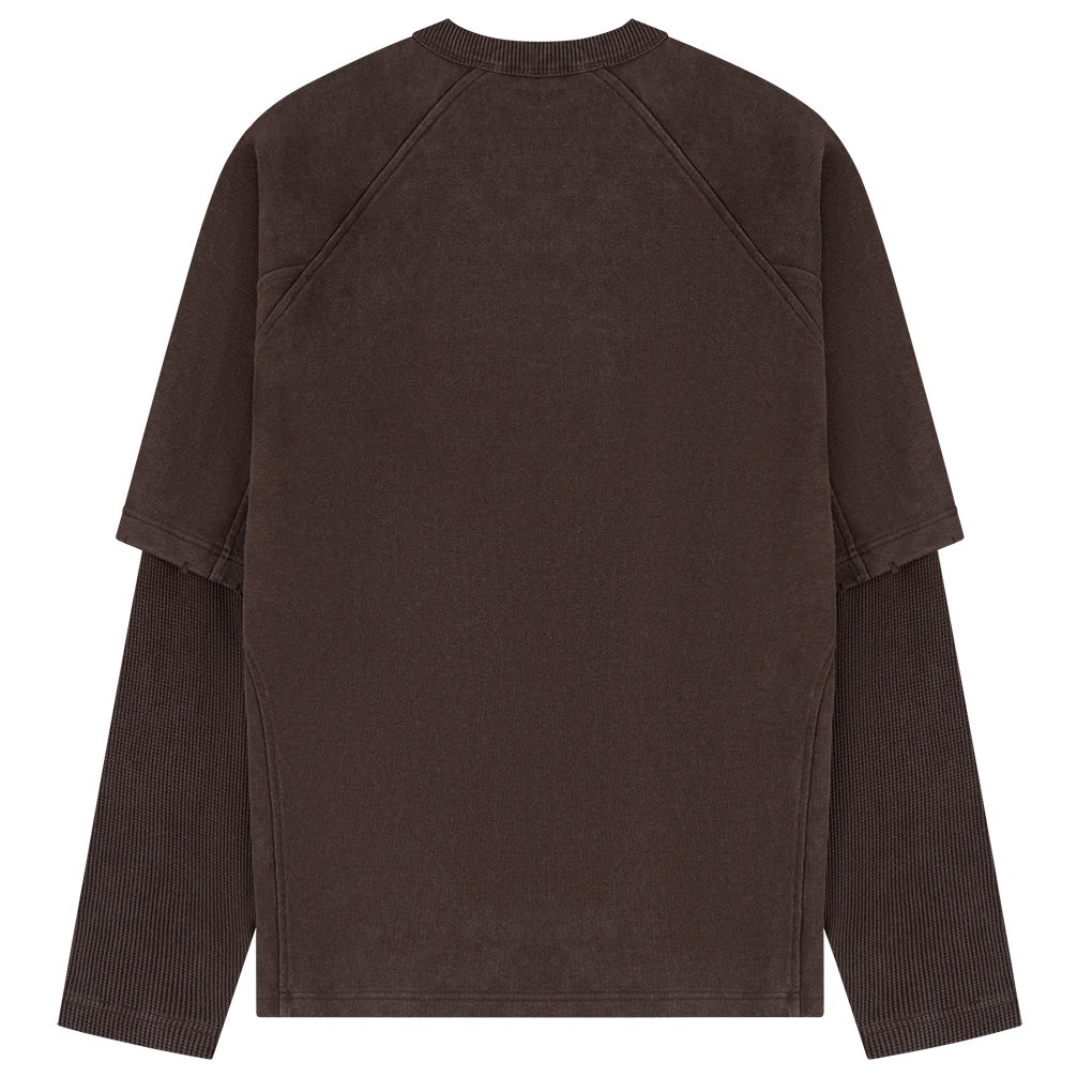 Daily Paper Raglan Stacked Layered Longsleeve T-shirt Braun