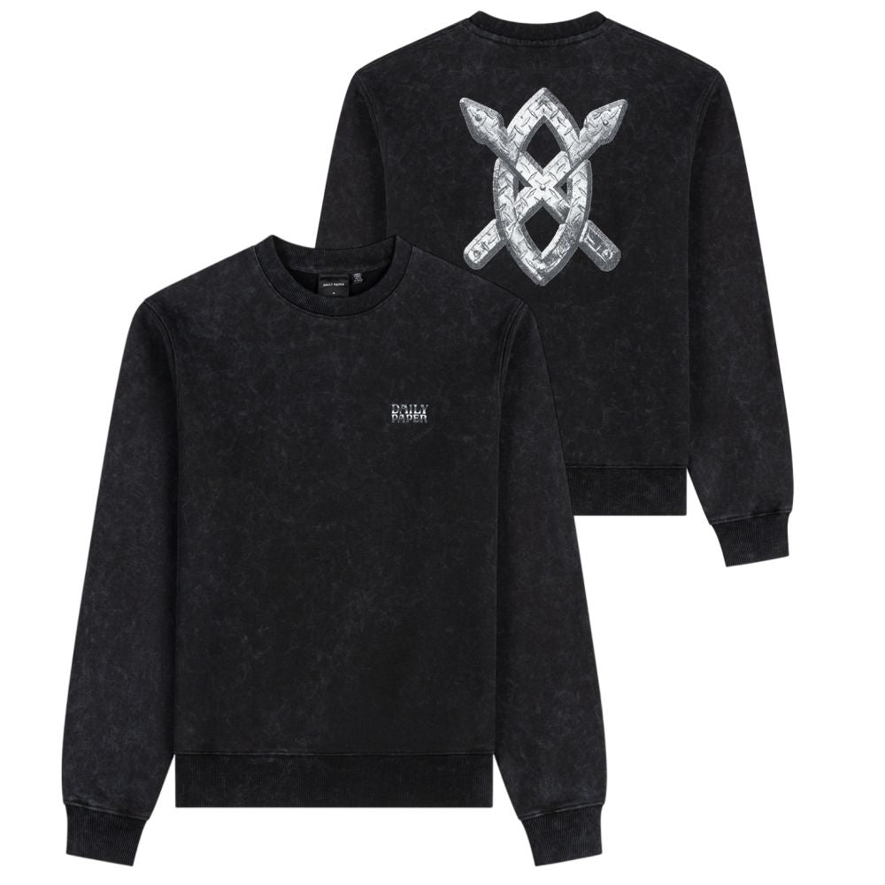 Daily Paper Textured Metallic Shield Pullover Schwarz