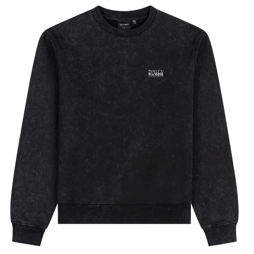 Daily Paper Textured Metallic Shield Pullover Schwarz