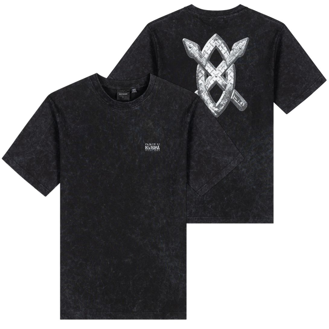 Daily Paper Textured Metallic Shield T-shirt Schwarz