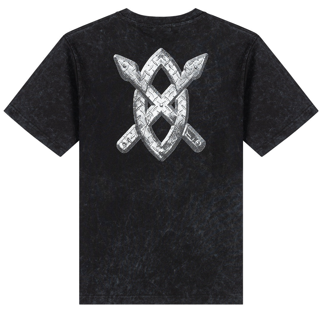 Daily Paper Textured Metallic Shield T-shirt Schwarz
